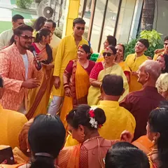 In the midst of a happy crowd at a Haldi ceremony. My goal is to be the energy captain, making sure everyone is smiling and having a great time.