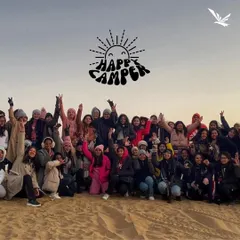 A group of happy campers in the Jaisalmer desert. The smiles and energy are infectious.