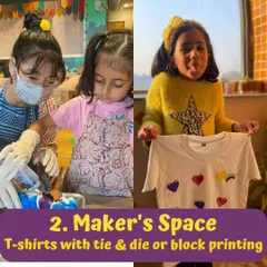 Our Maker's Space offers a variety of wearable art projects. From tie-dye to block printing, kids can create their own unique T-shirts and express their personal style.