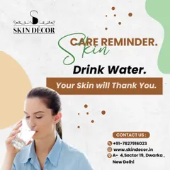 This is your friendly reminder to drink enough water. Proper hydration helps keep your skin plump, improves elasticity, and reduces the chances of irritation and blemishes. Your skin will thank you for it.