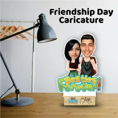 This "Besties Forever" caricature is a fun and quirky gift for your best friend. The 8-inch standee is made from MDF material.