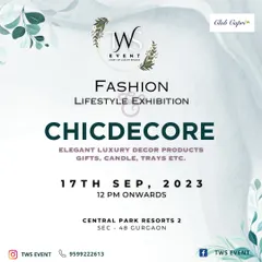 A dedicated promotional graphic for 'Chicdecore', showcasing their elegant luxury decor products to attract interested buyers.