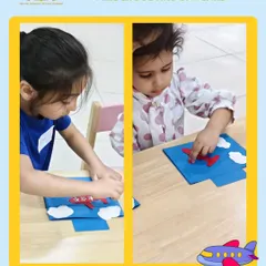 Crafting our way to the skies. Children made their own airplanes to symbolize the start of their global journey, a simple activity that develops fine motor skills and sparks their imagination for the adventures ahead.