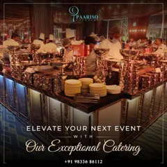 Our buffet counters are designed to be a feast for the eyes. This exceptional setup showcases a modern, well-lit station with our professional chefs ready to serve, ensuring an organized, hygienic, and elevated experience for your guests at any large-scale event.