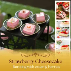 Our Strawberry Cheesecake is a crowd favorite, bursting with creamy flavor and fresh berries. These individual portions are perfect for dessert tables at weddings and parties.