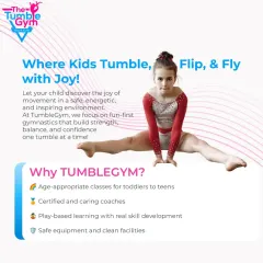 Here is why parents choose Tumble Gym. With age-appropriate classes, certified coaches, and play-based learning, we provide a safe, clean, and inspiring environment for kids to fly.