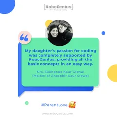 The trust parents place in us is our greatest motivation. We are thrilled to share this feedback from Mrs. Sukhpreet Kaur Grewal, who saw her daughter's passion for coding flourish in our supportive learning environment. Our goal is to make complex concepts accessible and fun.