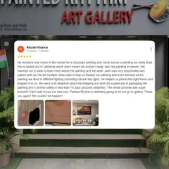 A canvas can cross continents, and so can our service! This wonderful review from a client in California details how we assisted them remotely, from video calls to show the painting in different lights to secure international shipping.