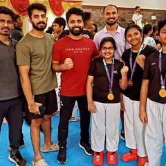 Team iPPON celebrating a successful day at the WAKO Bangalore District Kickboxing Tournament. Our youth and adult competitors showed great skill and sportsmanship.