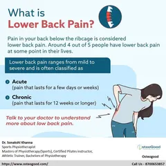 Lower back pain can be acute, lasting a few weeks, or chronic, lasting for months. I first diagnose the type of pain you are experiencing to create the most effective treatment plan for lasting relief.