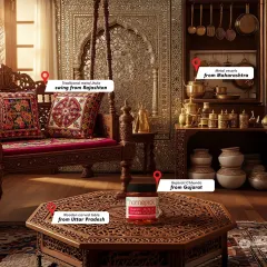 Experience the rich heritage of Western India with our Gujarati Chhunda and traditional vessels from Maharashtra and Rajasthan that inspire our craft.