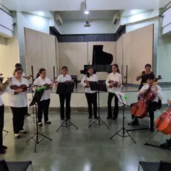 Our student string ensemble performs during our annual Christmas concert. Ensemble playing is a core component of our instrumental program, teaching collaboration and listening skills.