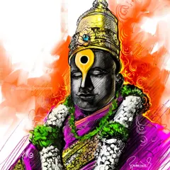 A vibrant, colorful portrait of Lord Vitthal. This piece combines traditional iconography with expressive digital brushwork, creating a modern tribute to the beloved deity of Pandharpur.