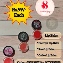 To fight lip darkness, I have created these organic lip balms. You can choose from Beetroot, Rose, and Coffee flavors. They are made with natural ingredients to moisturize your lips and restore their natural color.