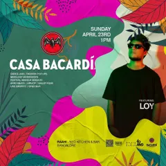 The official flyer for Casa Bacardi, a high-profile brand activation event where I was a featured DJ.