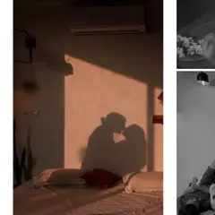 Sometimes the most romantic photos happen right at home. This silhouette shot captures a tender kiss during an indoor couple session, using natural light to create an intimate and artistic portrait. It proves you don't need a grand location to create magic.