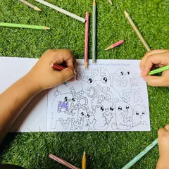 This alphabet page is a fun way for kids to practice their letters while colouring in a crowd of cute monsters. It's a fun learning activity for preschoolers and young children.