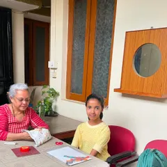Our youngest student, just 11 years old, learning hand embroidery during her summer vacation. It was a joy to teach someone so young and passionate about learning this beautiful skill.