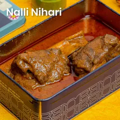 My Nalli Nihari is a winter classic. Tender lamb shanks are slow-cooked in a fragrant, spicy broth and delivered hot in our signature tin box.