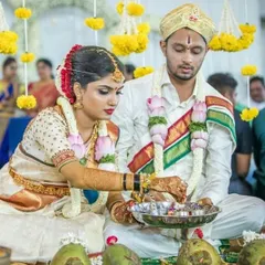 A couple I matched participating in their wedding ceremony. My focus is always on upholding our samudaya values, from matchmaking to the final wedding rituals.