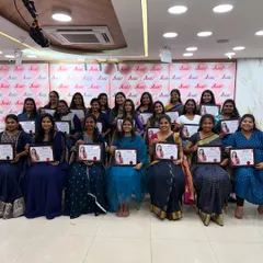 Our proud graduates of the July Pro Batch, holding their hard-earned certificates. They are now ready to take on the world of makeup artistry.