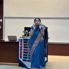 Even in a formal setting like the IIM Bangalore Orators Club, a story can break down walls. This is me, lost in the telling, using my hands and heart to bring a narrative to life for an audience of academicians and entrepreneurs.