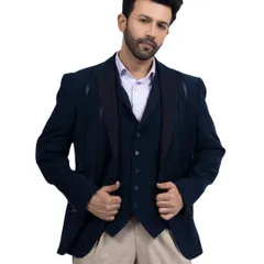 Another pose in the three-piece suit, offering a different angle for a comprehensive product display.