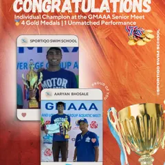 Another victory for Aaryan Bhosale, who secured the Individual Champion title at the GMAAA Senior Meet with an incredible four gold medals.