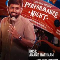 We are thrilled to introduce our host and guest performer for Performance Night, stand-up comedian Anand Rathnam.