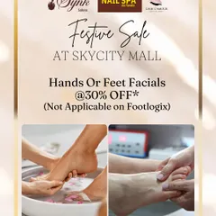 A special festive sale on hands or feet facials. This offer is a great way to treat yourself to a relaxing and rejuvenating experience during the holiday season.