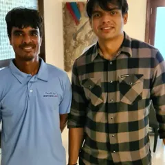 Olympic champion Neeraj Chopra with my senior coach Harsh Chaudhary. My coaching staff is experienced and respected in the sporting community.