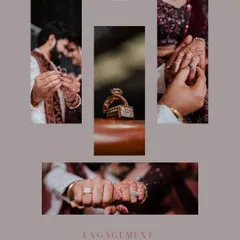 A creative collage dedicated to the engagement rings. We capture them on their own, being exchanged, and on the couple's hands to tell the full story.