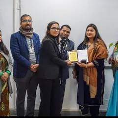 Receiving a token of appreciation for my role as a judge at the Amity National Trial Advocacy Tournament. Giving back to the community that shaped me is a professional priority.