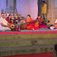 My Shivarathri concert, where I performed with my students in a veena ensemble. Sharing the stage with them is always a proud and joyful moment for me.