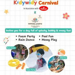 At the KidyWidy Carnival, it's all about fun! Our partners like Hoppers Events set up amazing water activity zones with foam parties, rain dances, and pool fun for a day of splashy, messy play.