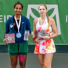 NTC's Riya Bhatia and her partner as runners-up at the ITF W50 Funchal in Portugal. A well-fought women's doubles final against a top-seeded team shows her competitive spirit on the world tour.