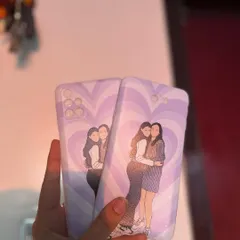 Matching phone cases are a super popular gift for best friends. Here's an example of custom illustrated cases I made for two different phone models, showing that you and your friend can have a matching design even with different devices.
