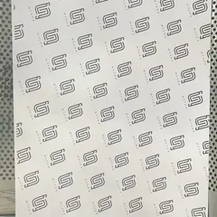 This is a full sheet view of the patterned wrapping paper design. We chose a clean, monochrome look to give the brand a modern and sophisticated feel that complements their clothing.