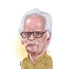 A tribute portrait for the late Cartoonist Kaak (Harishchandra Shukla), a stalwart of the Indian cartooning world.
