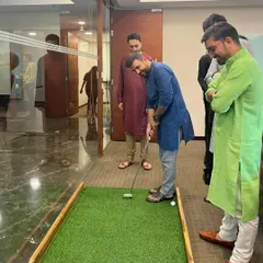 Even a simple game of mini-golf can bring out the competitive spirit and laughter in a corporate setting. This was part of the series of game stalls we organized for the ICICI Venture team.