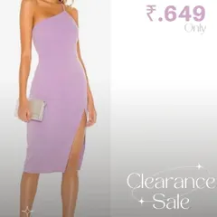 A chic one-shoulder midi dress in a lovely lilac shade, available now in my clearance section.