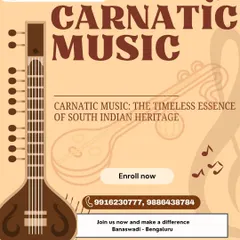 Our Carnatic music program is dedicated to preserving the timeless essence of South Indian heritage. We guide students through the intricate ragas and talas of this beautiful art form.