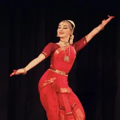 This still captures the expansive and graceful movement that is characteristic of Bharatanatyam. This was taken during a performance at the Madras Music Academy.