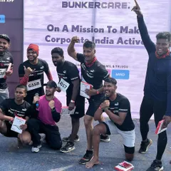 My team and I after winning a partner squats challenge at the Devil's Circuit. This kind of event is all about teamwork and a never-give-up mindset.