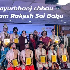 My team and I being felicitated with certificates after a performance. Recognizing the hard work of every artist is a key part of our foundation's culture.