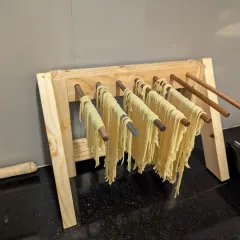 The pasta drying rack in action! It's so cool to see projects made in our lab being used in real life. This is what our PCL Pass is all about: giving you the tools to make what you need.