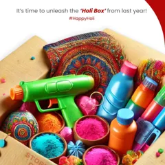 It's time to unleash the 'Holi Box' from last year! Get ready to splash into the colors of Holi, and when the festival is over, I'll be here to store it all again for next year.