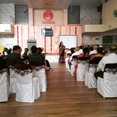 Here I am, addressing the attendees at one of our matrimonial meets. I make it a point to personally guide participants, sharing my perspective on building a successful marriage and navigating the matchmaking process with a positive mindset.