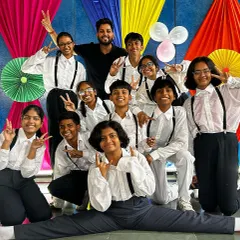 My talented performance group all set for their show in their matching costumes. We worked on this hip-hop and jazz-funk inspired routine for weeks, and I'm so proud of them.