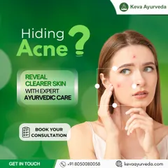 If you are struggling with persistent acne, you don't have to hide it. Our expert Ayurvedic care focuses on revealing clearer, healthier skin by treating the internal imbalances that cause breakouts, offering a natural and long-lasting solution.